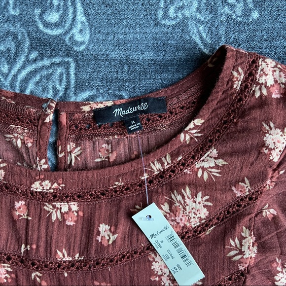 Madewell Ladder-Trim Ruffle Top Homestead Bouquet - Picture 7 of 11